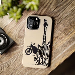 Custodia per telefono con chitarra e moto: custodia Tough Rocker per iPhone