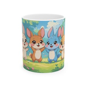 Cute Bunny Ceramic Mug, Adorable Animal Coffee Cup, Easter Gift, Kids Mug, Springtime Decor, Whimsical Tea Mug