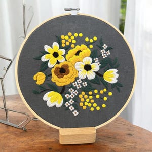 Anfänger Blumenstickerei Kits | Stickdatei Kreuzstich lernen | Geschenk für Handwerker | Stickpackung | Kreatives Geschenk | Hobby Geschenk-Set