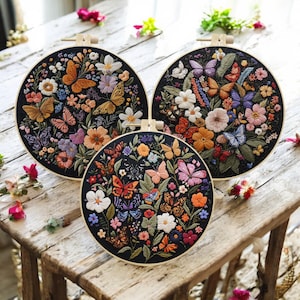 Spring Butterfly Embroidery Kit | Embroidery Gift | Cross Stitch Kit | Craft Gift | Needlepoint Kit | Creative Gift | Hobby Gift Set | Gift