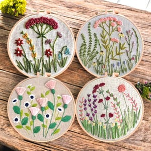 Beginners Wild Flower Embroidery Kit | Embroidery Pattern | Cross Stitch Kit | Craft Gift | Needlepoint Kit | DIY Craft Kit | Creative Gift