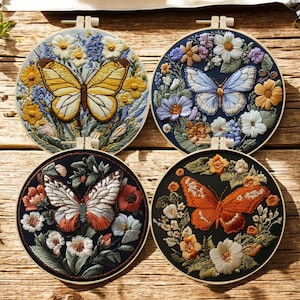 Schmetterling Stickpackung | Stickmuster | Kreuzstichpackung | Stickpackung | Bastelpackung | Kreatives Geschenk | Stickerei Handwerk Geschenk