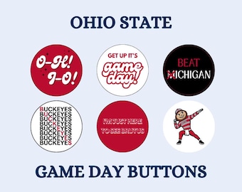 Ohio State Game Day Buttons: Buckeye Pride Pins