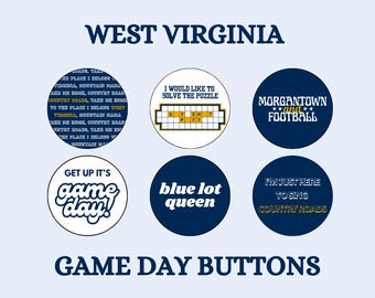West Virginia Game Day Buttons: Mountaineer Pride Pins