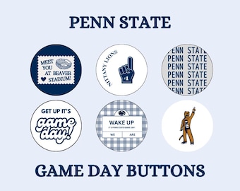 Penn State Game Day Buttons: Nittany Lions Tailgate Pins