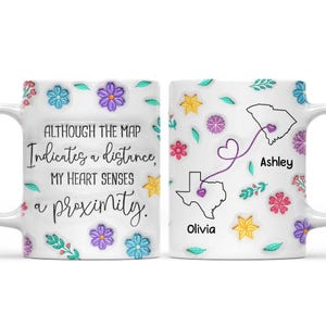 Custom State To State Coffee Mug: Long Distance Gift