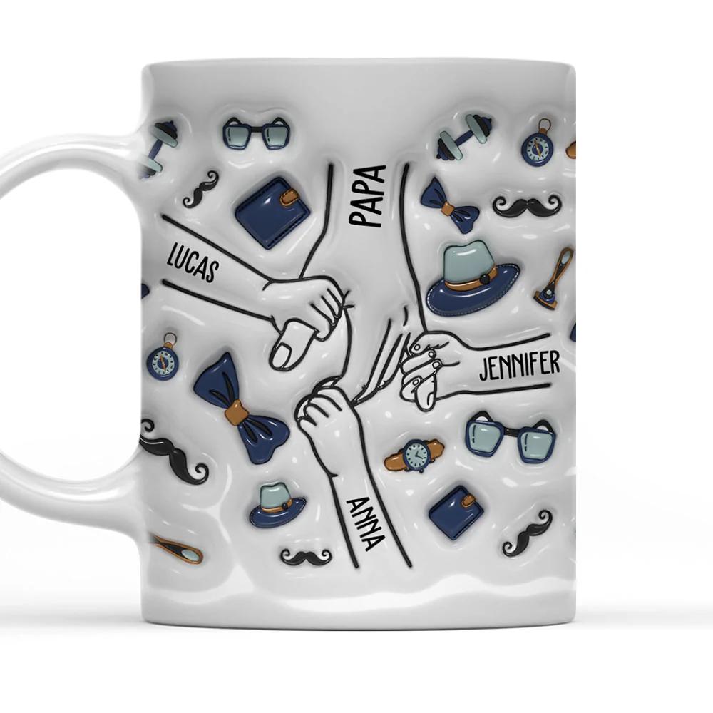 Personalized Father's Day Mug: I Love You Daddy, Little Hands Cup