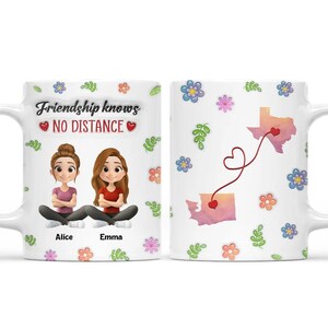 Custom State To State Coffee Mug: Friendship Gift