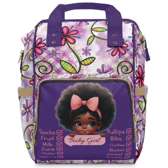 Personalized Diaper Bag Backpack: Baby Girl Floral Design, New Mom
