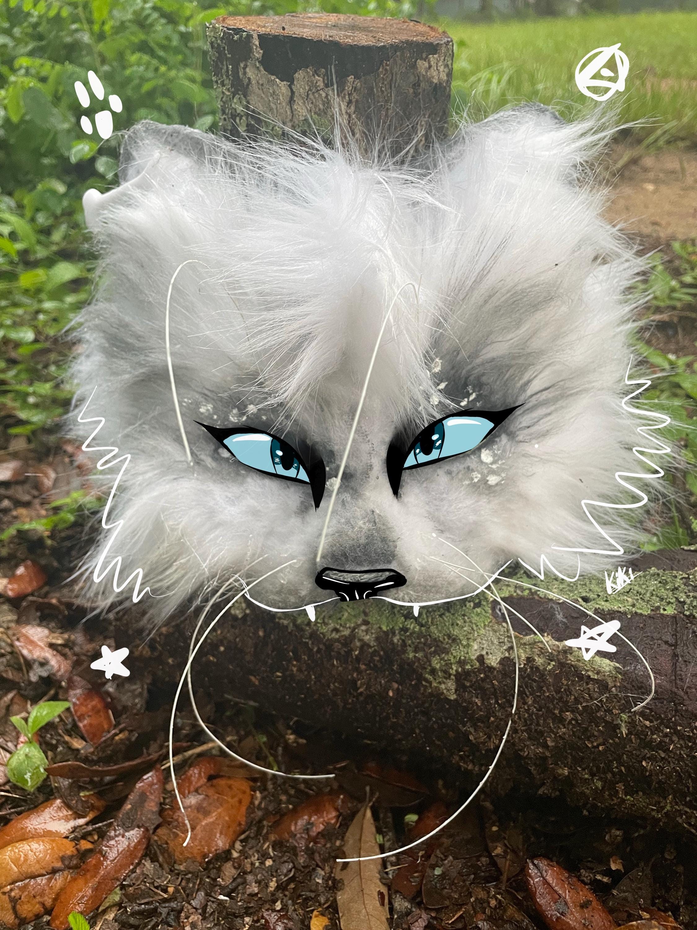 White Cat Therian Mask (up for sale!)