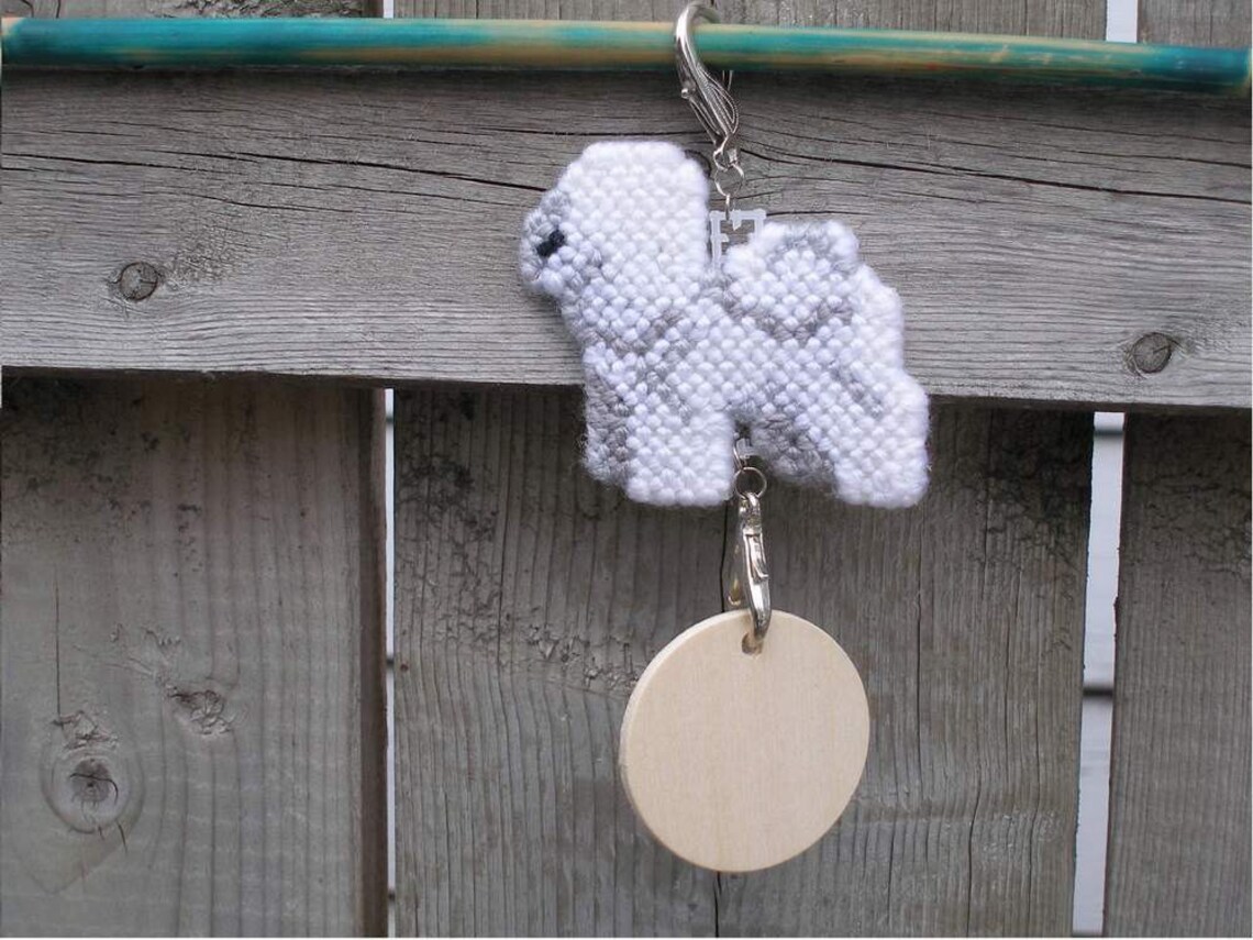Bichon Frise Dog Crate Tag Or Hang Anywhere Hand Stitched Etsy