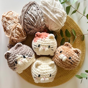 3 in 1 crochet pattern / cat crochet plushie pattern, kittie cat crochet pattern, amigurumi crochet cat, bundle cat crochet pattern