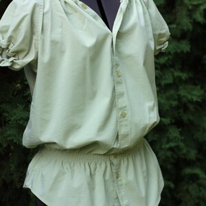 SALE Peasent Blouse Red Plaid Upcycled Eco Clothing