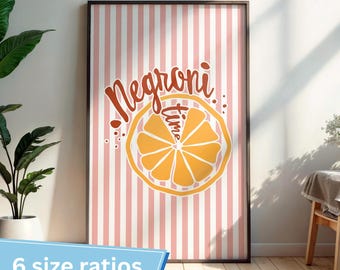 Negroni Wall Art Print Download Digital File For Printing Kitchen Decor Bar Wall Drink Poster Italian Style Cocktail Art Modern Design Home