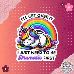 Adesivo divertente per la salute mentale - Adesivo in vinile con unicorno carino - Adesivo impermeabile per laptop - Regalo per amanti degli animali - Adesivo per pianificatore e bottiglia d'acqua