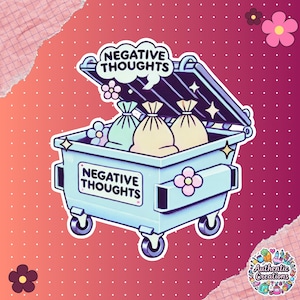 Autocollant mignon de santé mentale - autocollant drôle de vinyle de benne à ordures - cadeau de soins personnels - autocollant imperméable d'ordinateur portable - autocollant d'agenda et de bouteille d'eau