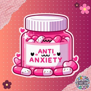 Adesivo carino per la salute mentale - Regalo divertente contro l'ansia - Adesivo in vinile kawaii - Adesivo impermeabile per laptop - Adesivo per planner e bottiglia d'acqua