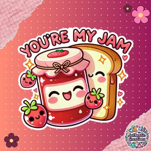 Adesivo "Sei il mio preferito" - Gioco di parole kawaii su toast e marmellata - Regalo divertente per coppie e amici - Adesivo con gioco di parole sul cibo - Adesivo per planner e bottiglia d'acqua