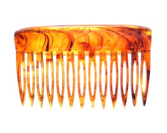 1980s Vintage Plastic Hair Combs Tortoiseshell Brown 47x75mm Straight Top