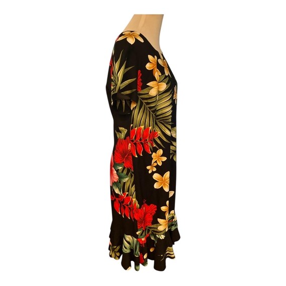 ハワイアンドレス　MAMOハウエル　ヴィンテージ　size12 Vintage Mamo Howell Floral Hawaiian Muumuu Dress Rayon Short