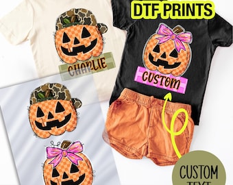 Custom Halloween DTF Transfer for Kids, Personalization Pumpkin  Iron-On Design, Ready-to-Press Halloween Apparel, Spooky DTF Heat Transfer