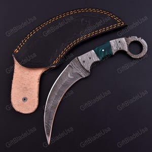 Custom Hand Forged Damascus Steel Karambit Knife, Birthday Gift ,Anniversary Gift ,Best Personalized Gift ,USA KNIVES best Gift For Him/her
