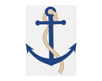 Naipes de temática náutica para una noche de póker, regalo para gamers, decoración marítima, diseño de ancla, juego de cartas clásico