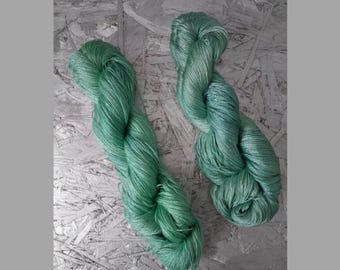 Hand Dyed Tencel Yarn – Light Mint Green – 100g Skein – Vegan Silk