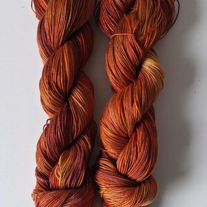 Hand Dyed Tencel Yarn – Warm Copper Gradient – 3 Skein Set – 300m/100g – Luxury Shine Yarn