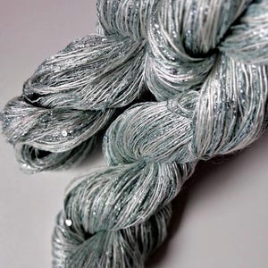 Tencel Sparkle Yarn Set, Glitter Sequins Yarn, Fingering Weight Yarn, 5 Skeins, Luxury Knitting Crochet Yarn image 1