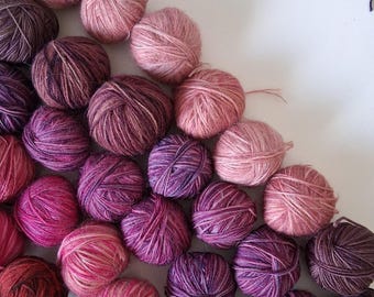 Hand Dyed Mini Skeins Yarn Set 1.5kg | Gradient Yarn Bundle | Pink Purple Yarn | Wool Yarn Set | Scrap Yarn | Knitting Crochet