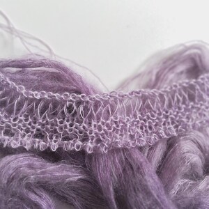 Conjunto de hilo Lavender Mist – Paquete de hilo de mohair, seda y Tencel teñido a mano, conjunto de punto lila suave, suéter de lujo, 375 g imagen 6
