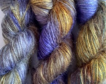 Hand-Dyed Yarn Set – Mohair + Silky Luxury Blend – 4 Skeins / 880 meters