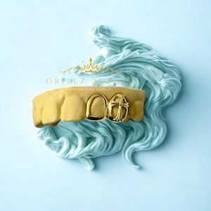 Custom FIT Grillz 2pc with Open Face and Chrome Heart(925 Sterling Silver/Free Shipping/ Free Mold Kit)