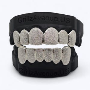 Custom Fit Full Diamond Dust Grillz (925 Sterling Silver/Free Mold Kit)
