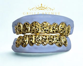 Custom FIT Grillz Mirror Cuts/Diamond Dust (925 Sterling Silver/Free Shipping/ Free Mold Kit)