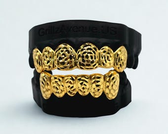 Custom FIT Grillz Roses Cuts/Diamond Dust (925 Sterling Silver/Free Shipping/ Free Mold Kit)