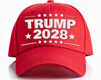 Trump 2028 Embroidered Cap – Patriotic Red MAGA Hat, Adjustable Snapback, Political Support Gear