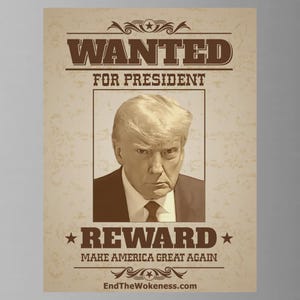 WANTED Trump Fridge Magnet – Funny Political Magnet | MAGA Kitchen Decor | Conservative Gag Gift