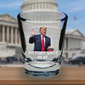 Trump Victory Shot Glass – .45/.47 Caliber Bullet Whiskey Shot – Conservative Gift – Pro Trump Barware – MAGA Man Cave Decor