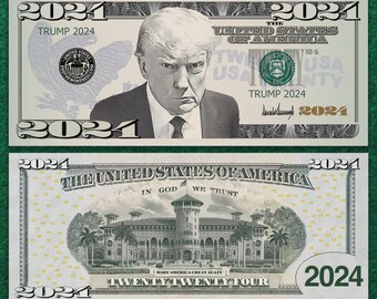 thumbnail image 2 of Donald Trump 2 Dollar Bill Trump Never Surrender Colorized 2 of 12