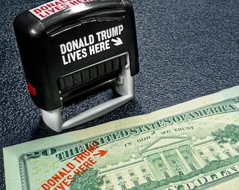 Donald Trump Lives Here Money Stamp: Political Gag Gift