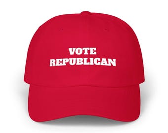 Vote Republican Hat: Embroidered Cotton Blend Political Statement