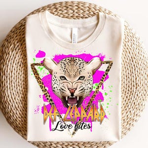 Def Leppard love bites digital sublimation, Print PNG, SVG File Rock Band 80s, T Shirt Leopard Vintage Distressed Vintage Design Fan Art