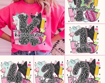 Teacher Bright Png Bundle, Back To School, Trendy Kids (Digital File)