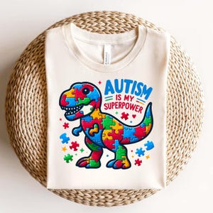 Autism Superpower Dinosaur PNG, Superhero Design (Digital Download)