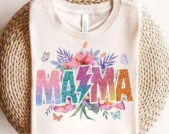 Floral Mama PNG, Retro Mother's Day Design (Digital Download)