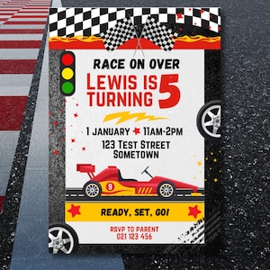 Race Car Party invitation template