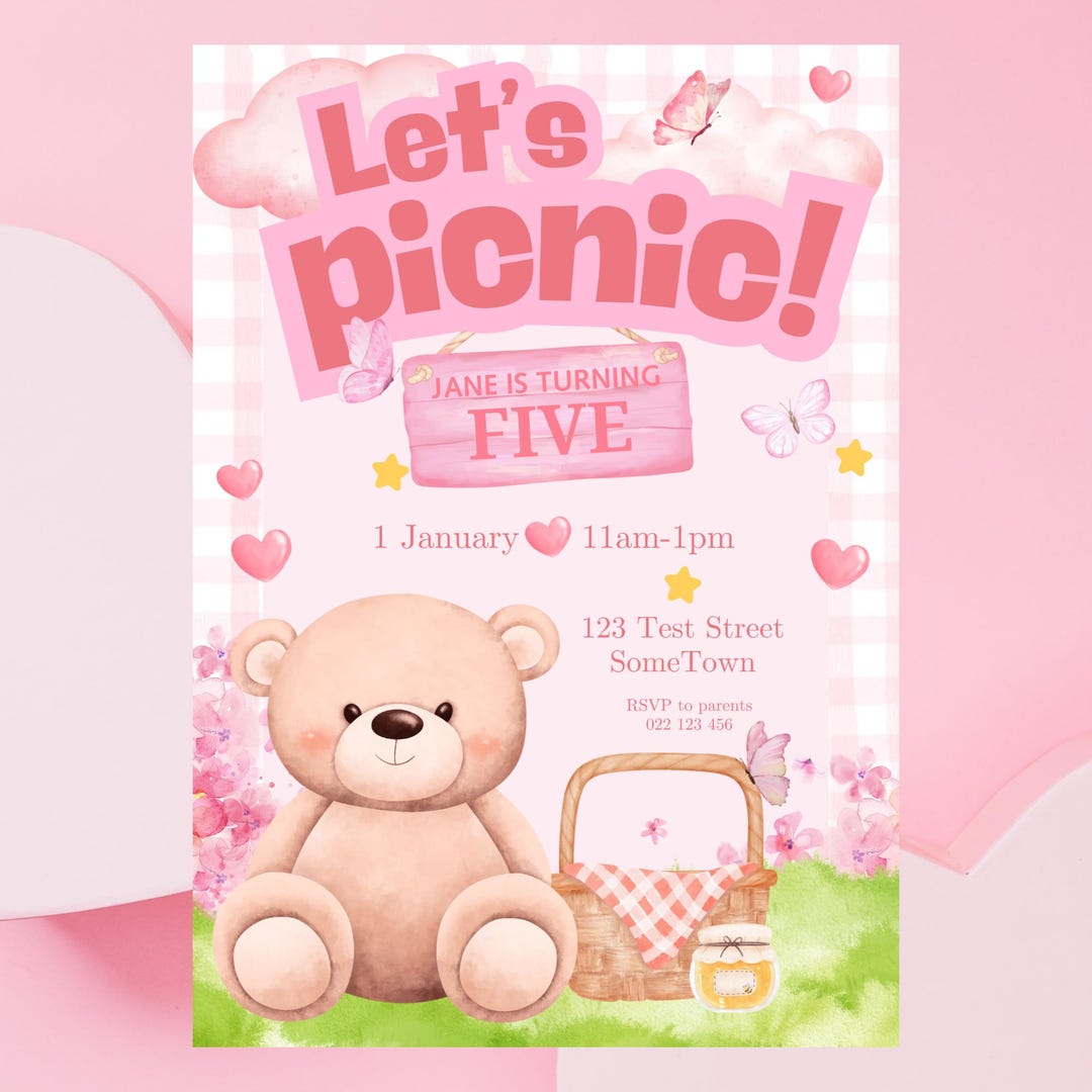 Teddy Bear Picnic Party Invitation - Etsy