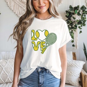 Love Tennis T-shirt, Tennis Graphic Tee, Sports Lover Shirt, Tennis Fan Apparel, Perfect Gift for Tennis Player